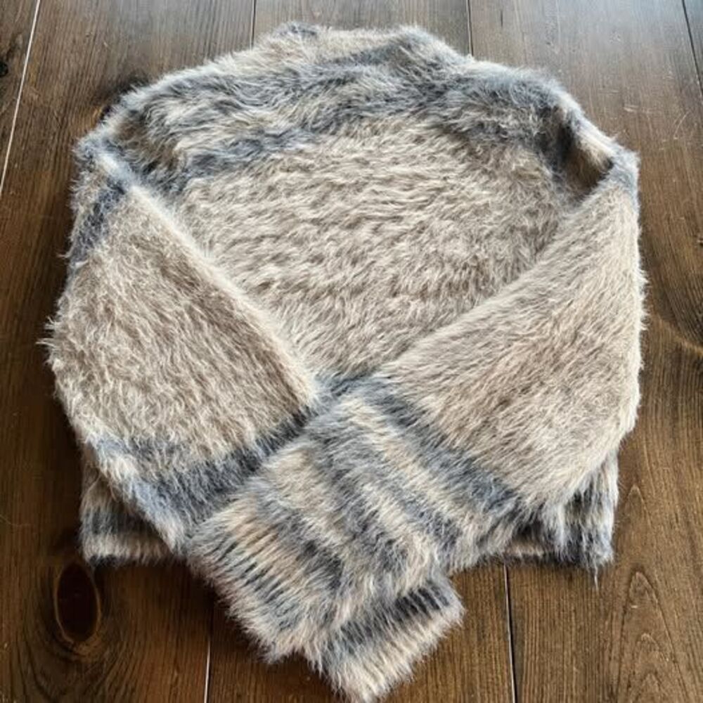 House of Harlow 1960 Nylon Striped Fuzzy Sweater-small